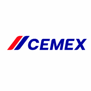Cemex logo on a white background, representing construction materials company.
