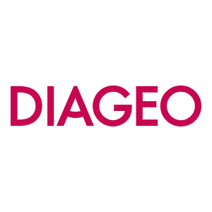Diageo logo on a white background, representing the beverage company's branding.